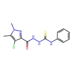 1-[(4-chloro-1,5-dimethylpyrazole-3-carbonyl)amino]-3-phenylthiourea structure