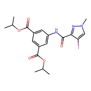 diisopropyl 5-{[(4-iodo-1-methyl-1H-pyrazol-3-yl)carbonyl]amino}isophthalate structure