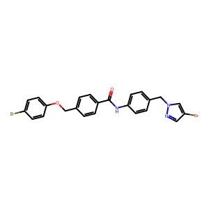 4-[(4-bromophenoxy)methyl]-N-{4-[(4-bromo-1H-pyrazol-1-yl)methyl]phenyl}benzamide structure