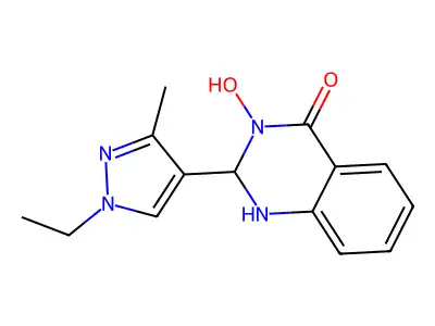 2-(1-ethyl-3-methyl-1H-pyrazol-4-yl)-3-hydroxy-2,3-dihydroquinazolin-4(1H)-one structure
