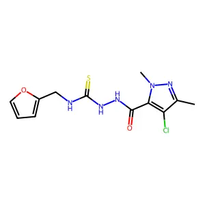 1-[(4-Chloro-2,5-dimethylpyrazole-3-carbonyl)amino]-3-(furan-2-ylmethyl)thiourea structure
