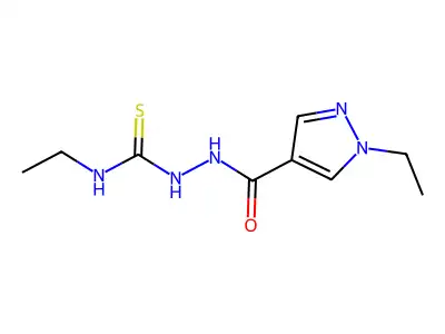 1-Ethyl-3-[(1-ethylpyrazole-4-carbonyl)amino]thiourea structure