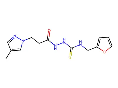 1-(Furan-2-ylmethyl)-3-[3-(4-methylpyrazol-1-yl)propanoylamino]thiourea structure