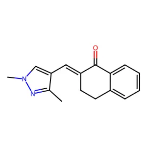 (2E)-2-[(1,3-dimethylpyrazol-4-yl)methylidene]-3,4-dihydronaphthalen-1-one structure