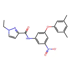 N-[3-(3,5-dimethylphenoxy)-5-nitrophenyl]-1-ethylpyrazole-3-carboxamide structure