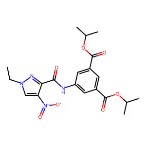 diisopropyl 5-[({1-ethyl-4-nitro-1H-pyrazol-3-yl}carbonyl)amino]isophthalate structure