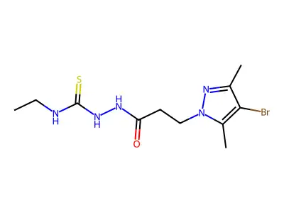 1-[3-(4-Bromo-3,5-dimethylpyrazol-1-yl)propanoylamino]-3-ethylthiourea structure