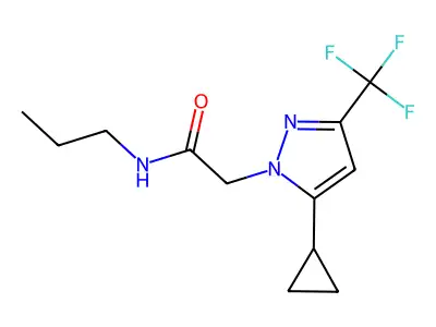 2-[5-cyclopropyl-3-(trifluoromethyl)pyrazol-1-yl]-N-propylacetamide structure
