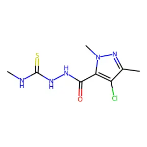 1-[(4-Chloro-2,5-dimethylpyrazole-3-carbonyl)amino]-3-methylthiourea structure
