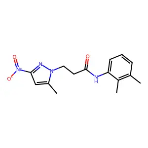 N-(2,3-dimethylphenyl)-3-(5-methyl-3-nitropyrazol-1-yl)propanamide structure