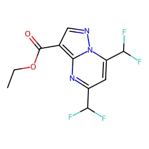 Ethyl 5,7-bis(difluoromethyl)pyrazolo[1,5-a]pyrimidine-3-carboxylate structure