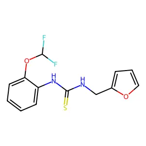 N-[2-(difluoromethoxy)phenyl]-N'-(2-furylmethyl)thiourea structure