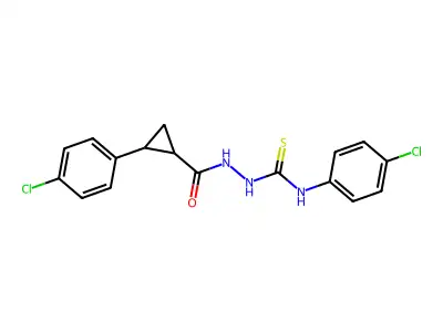 1-(4-Chlorophenyl)-3-[[2-(4-chlorophenyl)cyclopropanecarbonyl]amino]thiourea structure