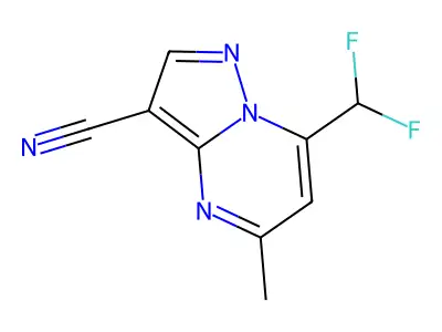 7-(Difluoromethyl)-5-methylpyrazolo[1,5-a]pyrimidine-3-carbonitrile structure