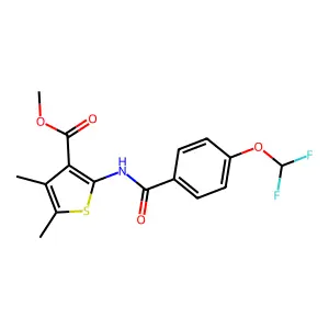 Methyl 2-{[4-(difluoromethoxy)benzoyl]amino}-4,5-dimethyl-3-thiophenecarboxylate structure