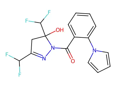 [3,5-bis(difluoromethyl)-5-hydroxy-4H-pyrazol-1-yl]-(2-pyrrol-1-ylphenyl)methanone structure