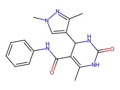 4-(1,3-dimethylpyrazol-4-yl)-6-methyl-2-oxo-N-phenyl-3,4-dihydro-1H-pyrimidine-5-carboxamide structure