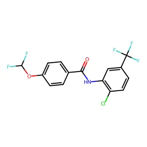 N-[2-chloro-5-(trifluoromethyl)phenyl]-4-(difluoromethoxy)benzamide structure