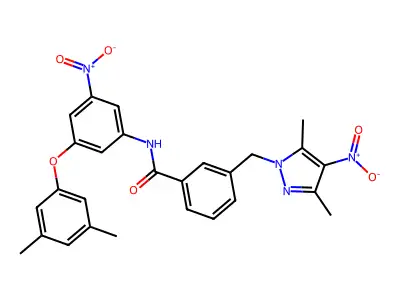3-[(3,5-dimethyl-4-nitro-1H-pyrazol-1-yl)methyl]-N-[3-(3,5-dimethylphenoxy)-5-nitrophenyl]benzamide structure