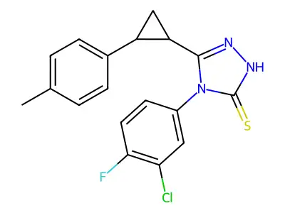 4-(3-Chloro-4-Fluorophenyl)-5-(2-P-Tolylcyclopropyl)-4H-1,2,4-Triazole-3-Thiol structure