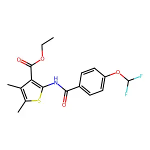 Ethyl 2-{[4-(difluoromethoxy)benzoyl]amino}-4,5-dimethyl-3-thiophenecarboxylate structure