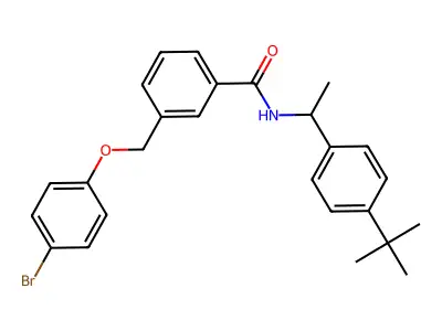 3-[(4-bromophenoxy)methyl]-N-[1-(4-tert-butylphenyl)ethyl]benzamide structure