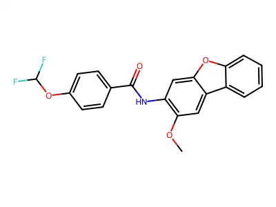 4-(difluoromethoxy)-N-(2-methoxydibenzofuran-3-yl)benzamide structure