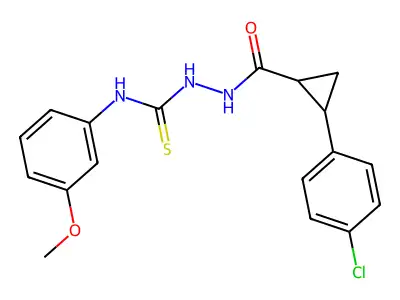 1-[[2-(4-Chlorophenyl)cyclopropanecarbonyl]amino]-3-(3-methoxyphenyl)thiourea structure