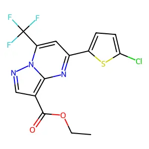 ethyl 5-(5-chlorothiophen-2-yl)-7-(trifluoromethyl)pyrazolo[1,5-a]pyrimidine-3-carboxylate structure