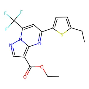 ethyl 5-(5-ethylthiophen-2-yl)-7-(trifluoromethyl)pyrazolo[1,5-a]pyrimidine-3-carboxylate structure