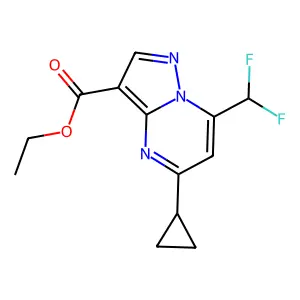 Ethyl 5-cyclopropyl-7-(difluoromethyl)pyrazolo[1,5-a]pyrimidine-3-carboxylate structure