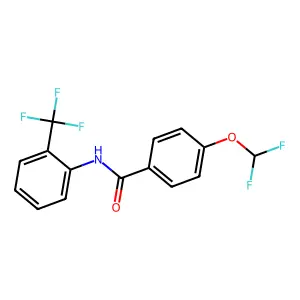 4-(difluoromethoxy)-N-[2-(trifluoromethyl)phenyl]benzamide structure