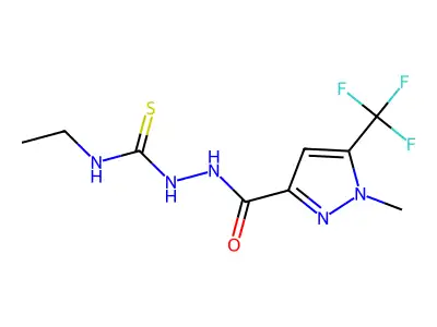 1-Ethyl-3-[[1-methyl-5-(trifluoromethyl)pyrazole-3-carbonyl]amino]thiourea structure