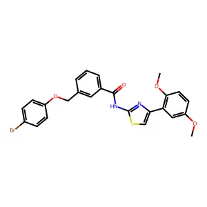 3-[(4-bromophenoxy)methyl]-N-[4-(2,5-dimethoxyphenyl)-1,3-thiazol-2-yl]benzamide structure