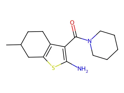 6-Methyl-3-(piperidin-1-ylcarbonyl)-4,5,6,7-tetrahydro-1-benzothien-2-ylamine structure