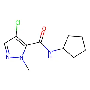 4-chloro-N-cyclopentyl-1-methyl-1H-pyrazole-5-carboxamide structure