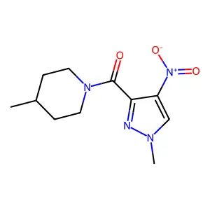 (1-Methyl-4-nitropyrazol-3-yl)-(4-methylpiperidin-1-yl)methanone structure