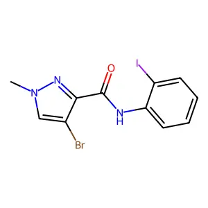 4-bromo-N-(2-iodophenyl)-1-methyl-1H-pyrazole-3-carboxamide structure