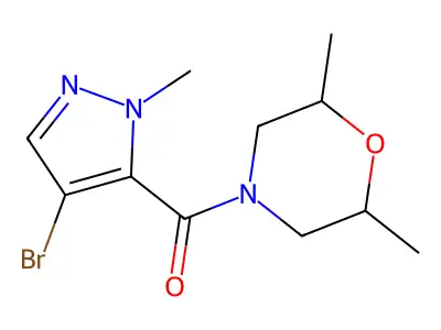 (4-Bromo-2-methylpyrazol-3-yl)-(2,6-dimethylmorpholin-4-yl)methanone structure