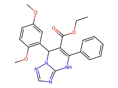 ethyl 7-(2,5-dimethoxyphenyl)-5-phenyl-4,7-dihydro[1,2,4]triazolo[1,5-a]pyrimidine-6-carboxylate structure