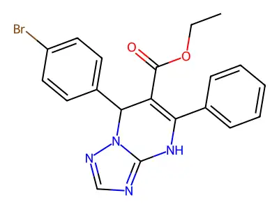 ethyl 7-(4-bromophenyl)-5-phenyl-4,7-dihydro[1,2,4]triazolo[1,5-a]pyrimidine-6-carboxylate structure