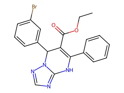 ethyl 7-(3-bromophenyl)-5-phenyl-4,7-dihydro[1,2,4]triazolo[1,5-a]pyrimidine-6-carboxylate structure