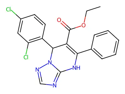 ethyl 7-(2,4-dichlorophenyl)-5-phenyl-4,7-dihydro[1,2,4]triazolo[1,5-a]pyrimidine-6-carboxylate structure