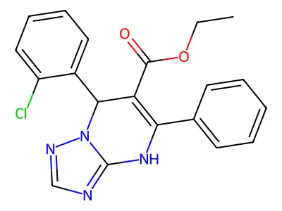 ethyl 7-(2-chlorophenyl)-5-phenyl-4,7-dihydro[1,2,4]triazolo[1,5-a]pyrimidine-6-carboxylate structure