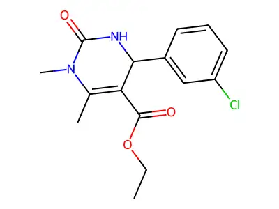 ethyl 4-(3-chlorophenyl)-1,6-dimethyl-2-oxo-1,2,3,4-tetrahydro-5-pyrimidinecarboxylate structure