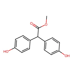 Benzeneacetic acid, 4-hydroxy-alpha-(4-hydroxyphenyl)-, methyl ester structure