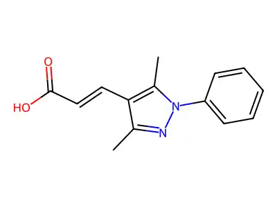 (2E)-3-(3,5-Dimethyl-1-phenyl-1H-pyrazol-4-YL)acrylic acid structure