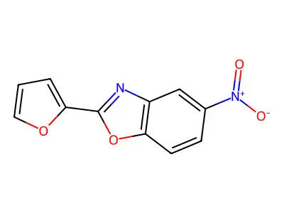 Benzoxazole, 2-(2-furanyl)-5-nitro- structure
