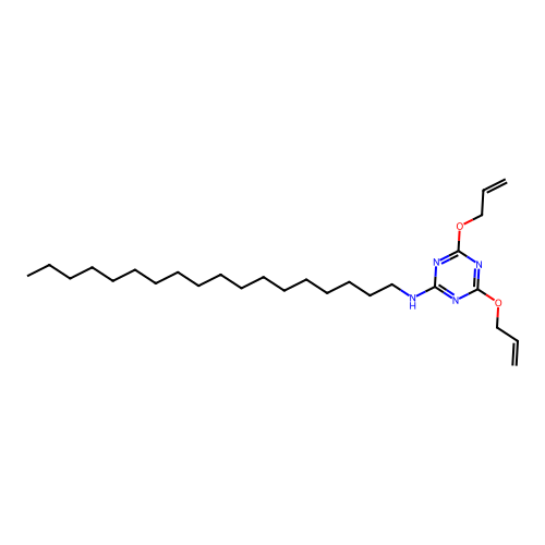 N-Octadecyl-4,6-bis(allyloxy)-1,3,5-triazin-2-amine structure