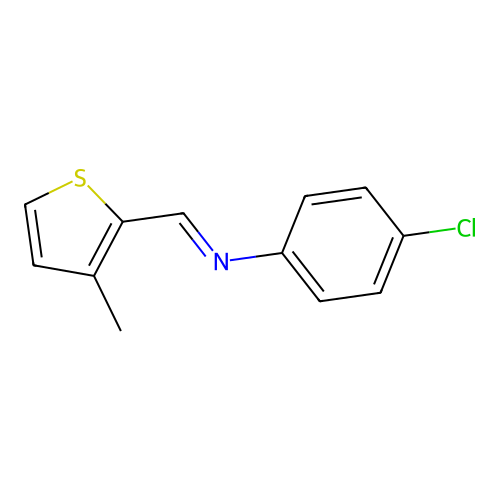 N-(4-chlorophenyl)-1-(3-methylthiophen-2-yl)methanimine structure